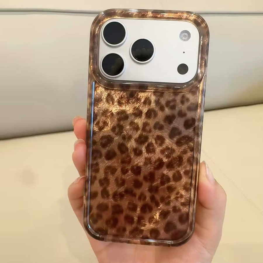 Gold Leopard Handyhülle Tedyhülle für iPhone 16 15 14 13 12 11 Pro Max und weitere Modelle, Farbe: Gold - Bild 2