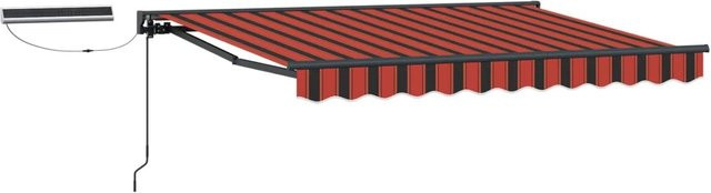 vidaXL Elektrische Ausziehbare Markise mit Fernbedienung in Orange und Schwarz, B: 300 cm, T: 250 cm - Bild 1