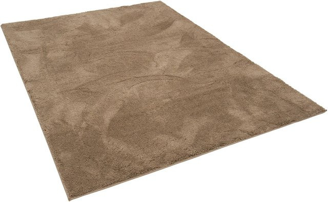 Pergamon Luxus Hochflor Teppich Silky Taupe Beige B: 140 cm, T: 200 cm - Bild 1
