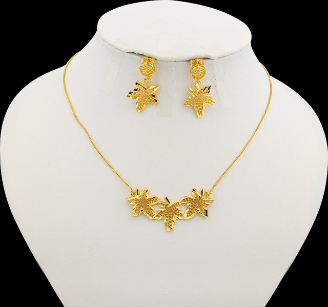 YM Schmuckset, Halskette und Ohrstecker, Gold, Damen - Bild 1
