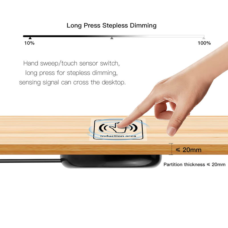 Lcamaw LED Touch Dimmer mit Holz Panel in Black für 12V 24V LED-Streifen und Lichtleisten, Einbau-Touch-Schalter mit Sweep-Dimmer-Funktion - Bild 3