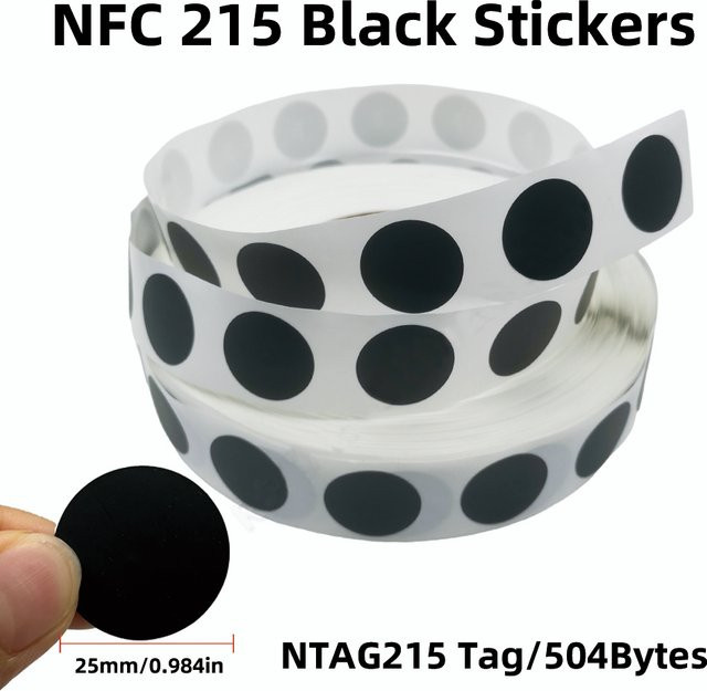 Schwarze Ntag215 NFC Aufkleber als selbstklebende RFID-Tags mit 13,56 MHz und ISO14443A Standard - Bild 1