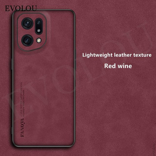 Stoßfeste Silikon Hülle aus Lammleder für Oppo Find X5 Pro, Oppo Find X5, X3 Lite, X3 Neo und X7 Ultra in Rot - Bild 1