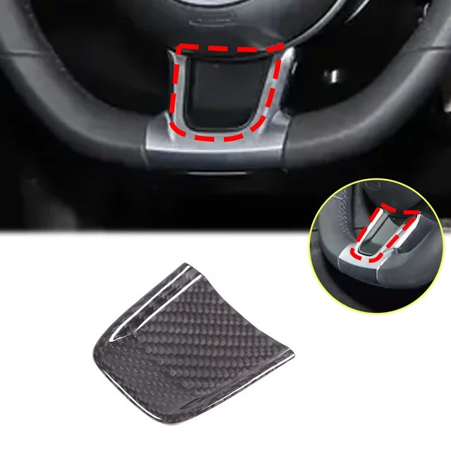 Owntycar Carbon Fiber Lenkrad Dekoration Aufkleber für Abarth 595 695 (2017-2025) in Schwarz - Bild 1