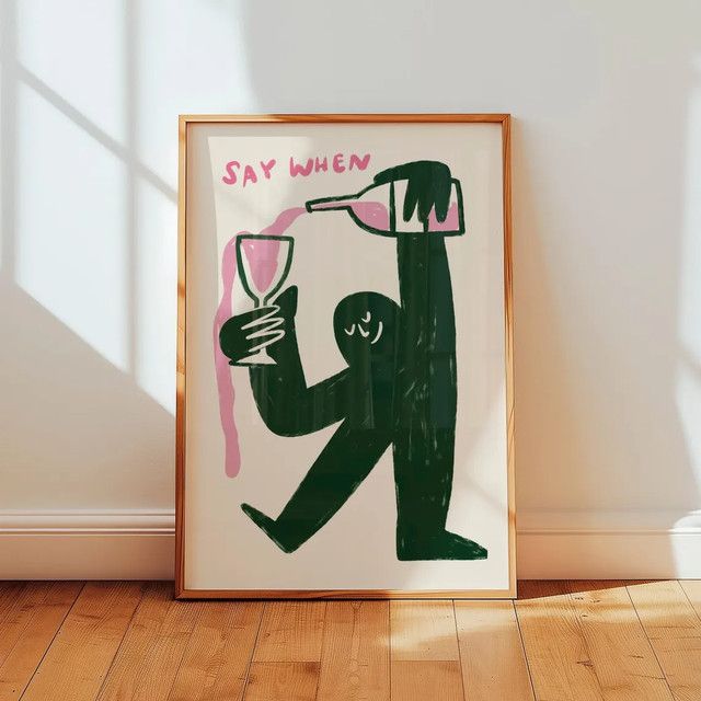 Abstrakte Wandkunst SHENCHEN Say When mit Typografie und Figur in Multicolor - Bild 1