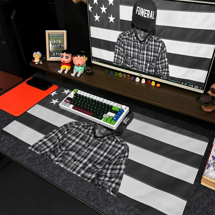 A-Asap R-Rocky Mauspad XXL Gamer Schreibtischunterlage mit Art Design in Schwarz und Multicolour, B/T: 90 x 40 cm - Bild 2