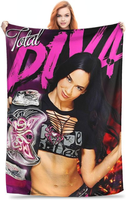 AJ Lee Wrestling Divas Plüsch-Überwurfdecke aus Flanell, Multicolour, B/H: 80 x 120 cm - Bild 1