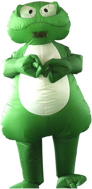 Lustiger Cos-Frosch Aufblasbares Kostüm Halloween Puppe Grün - Bild 1