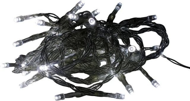 Lex LED Outdoor Lichterkette mit 50 weißen Lichtern und Timer für Weihnachten und Dekoration - Bild 1