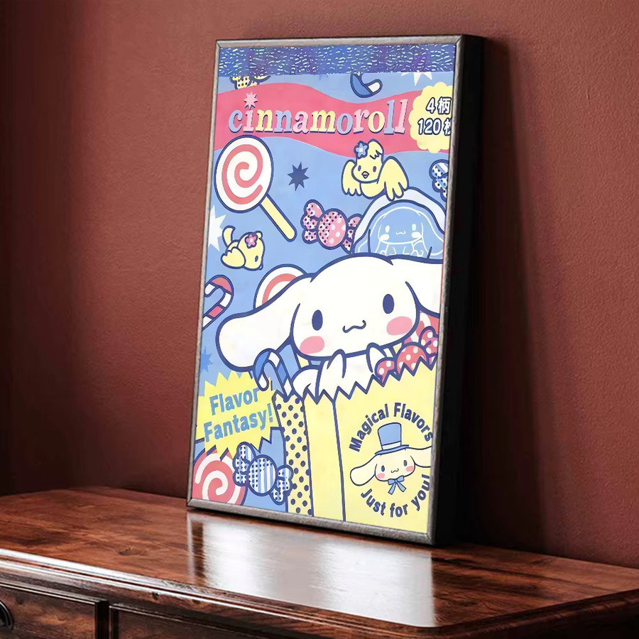 Kawaii C-Cinnamoroll Anime-Poster selbstklebend in HD-Qualität, buntes Retro-Wandposter aus Papier zur Raumdekoration - Bild 6