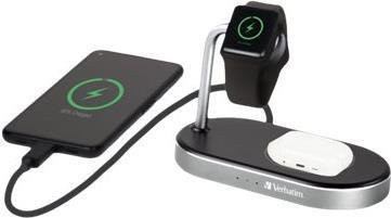 Verbatim 3-in-1 Kabelloses Ladegerät mit AC-Netzteil, 44 Watt, Quick Charge 3.0, Schwarz - Bild 2