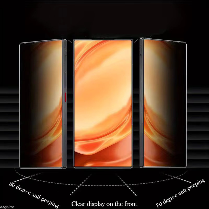 2 Stück Anti-Spy Sichtschutzfolien aus gehärtetem Glas für Nubia RedMagic 10s Pro, 9, 8 Pro+, Pro, s, Z70, Z60 Ultra, transparent - Bild 3