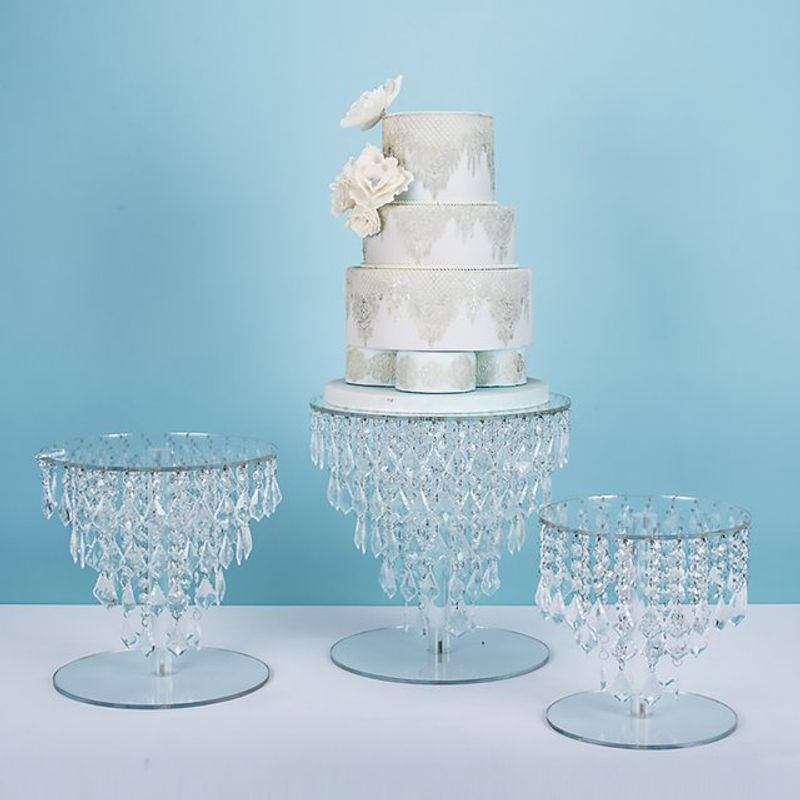 MYPOAYHODO Acryl Dessert Display Stand Set, Mehrstöckige Kuchenständer für Hochzeiten, Transparent, Rund - Bild 1