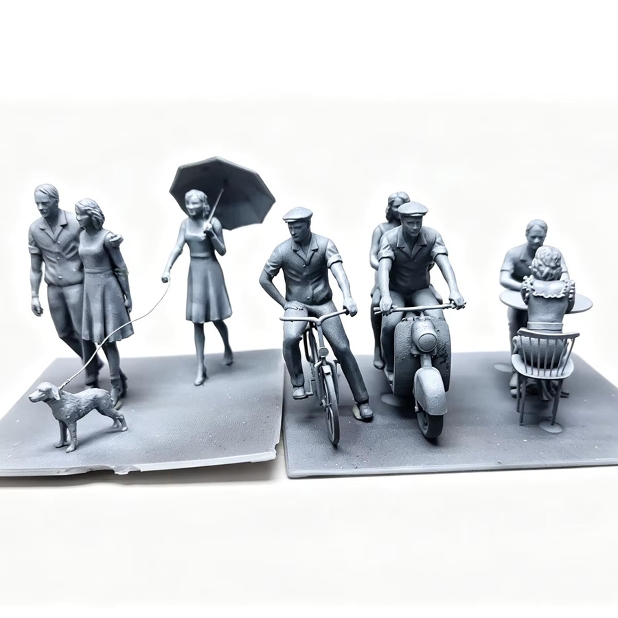 CorMake Moderne Urbane Zivilisten-Frauen Fahrrad-Set, Modellbausatz, 1:87 - Bild 4