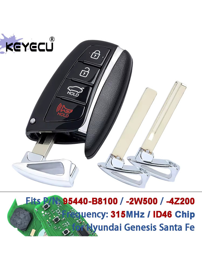 KEYECU Smart Remote Key Fob mit 315 MHz ID46 Chip für Hyundai Santa Fe und Genesis 2013-2018, Schwarz - Bild 6