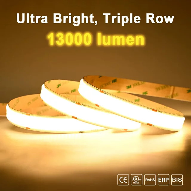 COXO COB-LED-Streifenlicht dimmbar mit 2600 Lumen/m, 960 LEDs/m, RA90, DC24 V - Bild 1