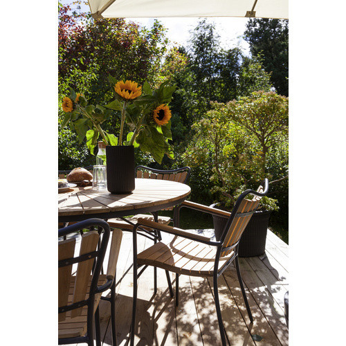 Cinas Gartentisch Ellen aus Teakholz in Grau, Durchmesser: 110 cm, Höhe: 73 cm - Bild 3