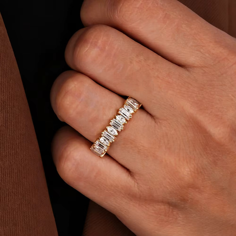 BXINY Ring, 925 Silber, Diamant, Vintage, Damen und Herren - Bild 5