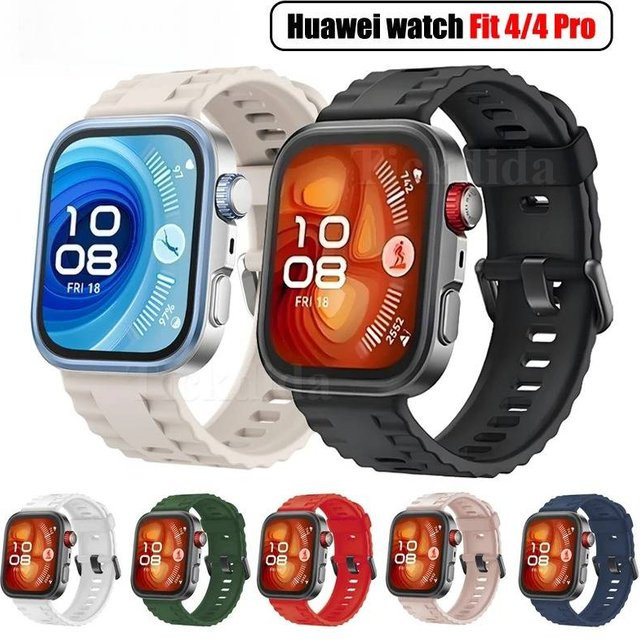 Mptionx Uhrenarmband Silikon, Schwarz, Huawei Watch Fit 4 Pro, Fit 4, Fit 3 - Bild 1