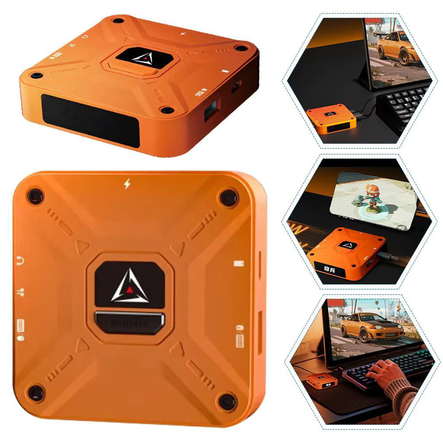 QiBing Ax360m Gaming Tastatur- und Mauskonverter für iOS in Orange mit 2000Hz Mauspaket für Mobile Shooter wie PUBG - Bild 2