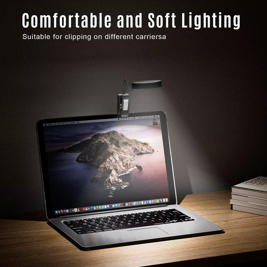 LQWELL LED Nachttisch-Leselampe, wiederaufladbare USB-Tischlampe mit 3 Farbtemperaturen und 10 dimmbaren Helligkeitsstufen, flexibles 360 Grad Buchlicht in Schwarz - Bild 6