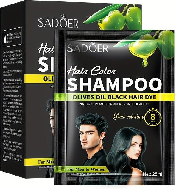 Olivenöl Schwarze Haarfarbe, 10x 25 ml, mit Aloe Vera - Bild 1