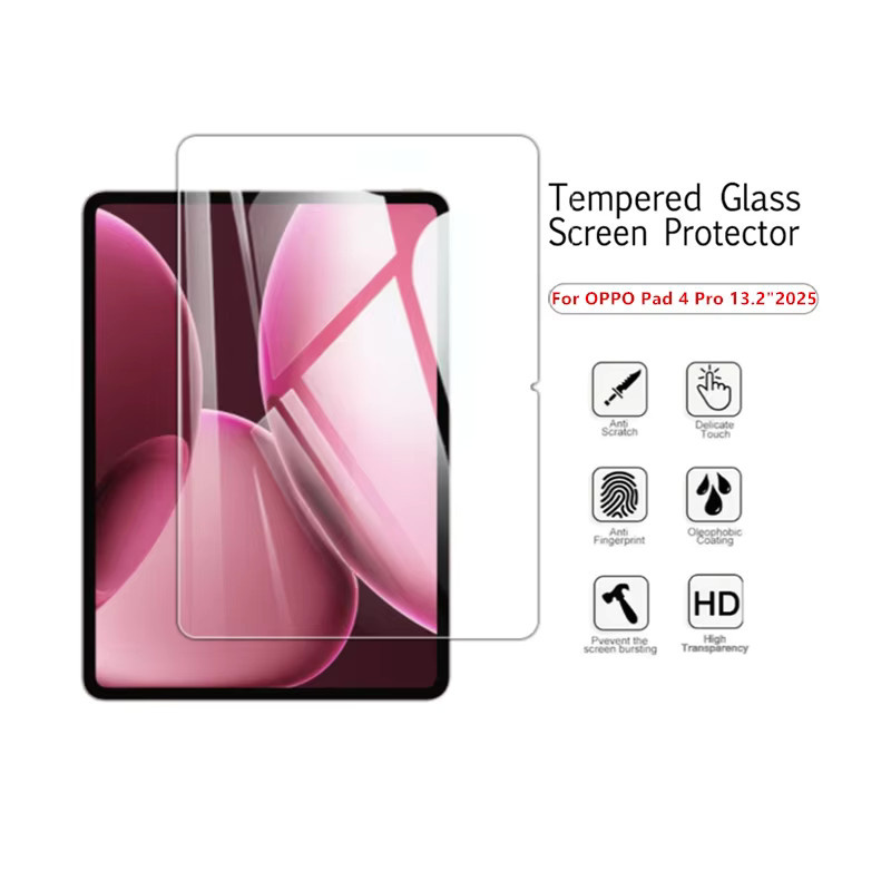 2er-Pack Gehärtetes Glas Schutzfilm für OPPO Pad 4 Pro 13,2 Zoll 2025, Transparent, HD Anti-Scratch Displayschutzfolie - Bild 2