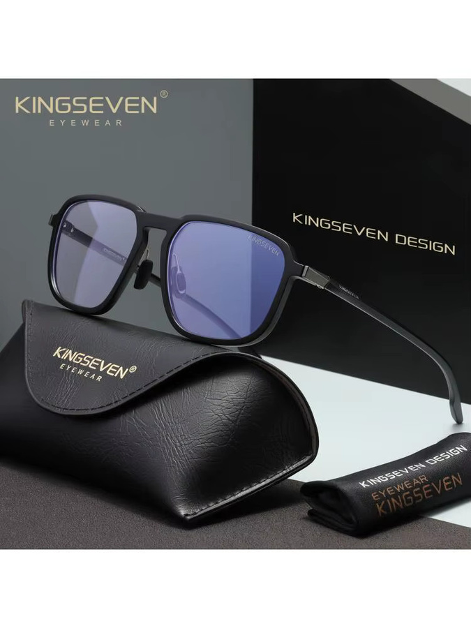 KINGSEVEN Korrektionsbrille, quadratisch, Vollrand, Unisex, schwarz, Blaulichtfilter - Bild 4