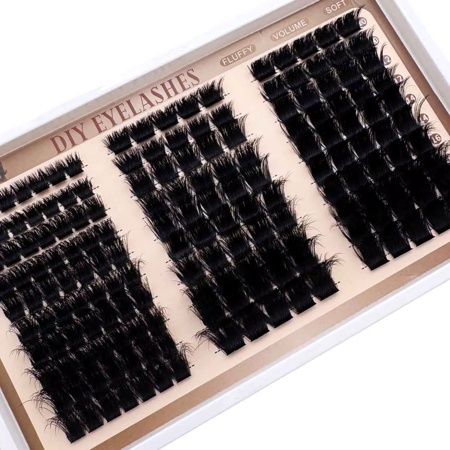 UMIRYAO Wimperncluster D-Curly, Black, Unisex - Bild 3