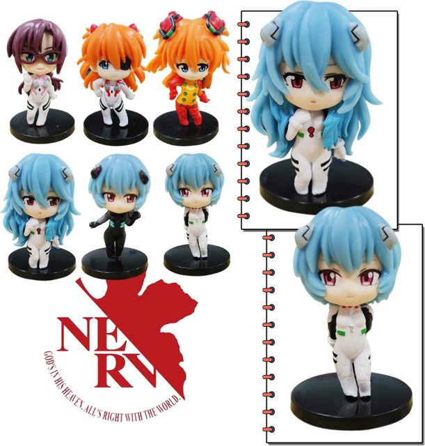 Bandai Evangelion Anime Asuka Ayanami Rei, Modellfiguren, 6-teiliges Set - Bild 1