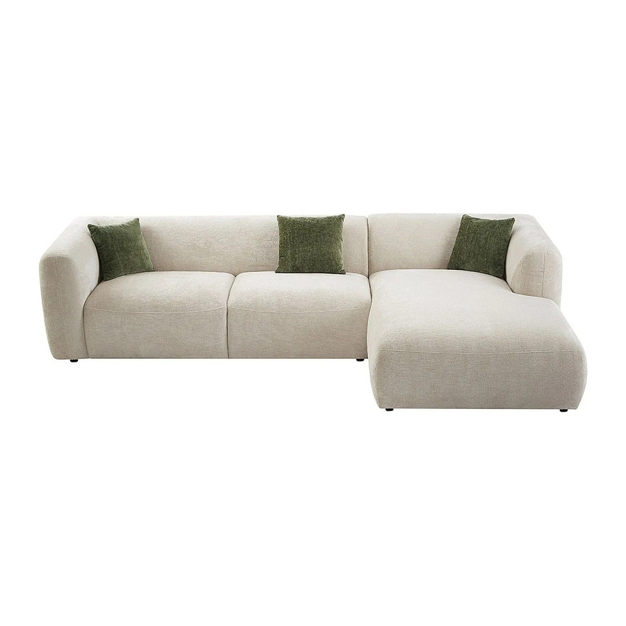 Tancavo Ecksofa in Beige ohne Schlaffunktion mit Stoffbezug und L-Form - Bild 2