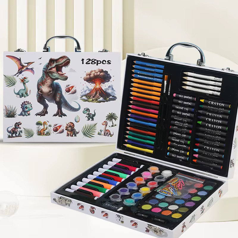 Painti 128-teiliges Aquarell- und Buntstift-Set in Bunt und Rosa für Anfänger und Schule - Bild 5