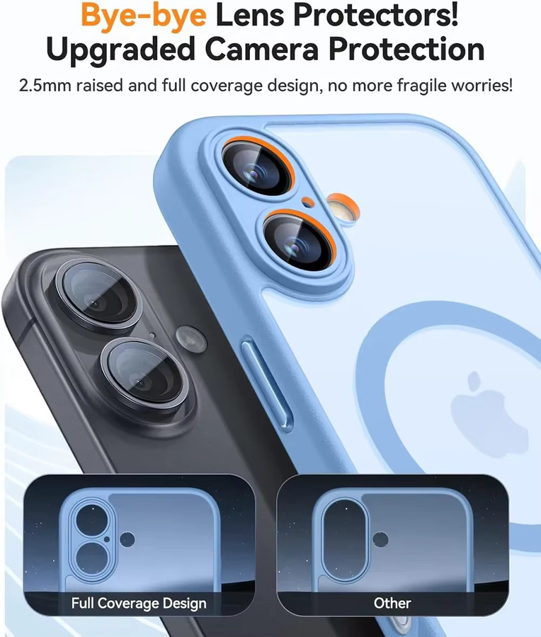 MagSafe kompatible Schutzhülle für Apple iPhone in Rot und Blau, matt und transluzent, stoßfest - Bild 1
