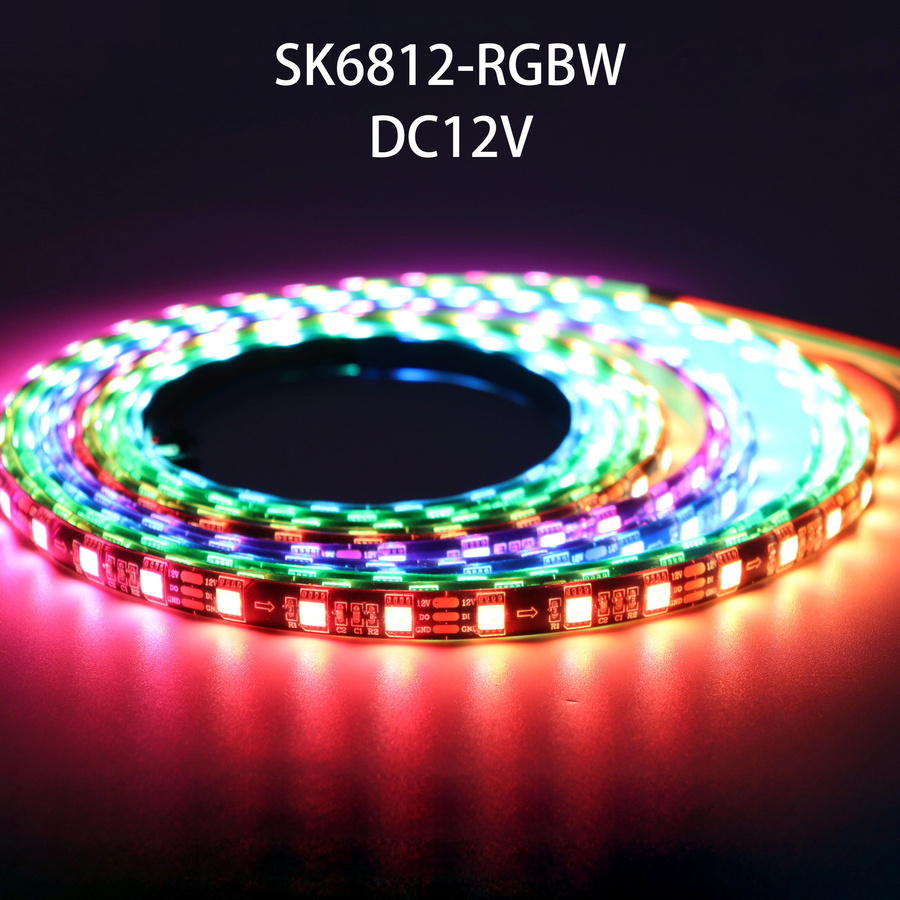 Xnbada SK6812 RGBCW LED-Streifen adressierbar, 60 LEDs/m, RGBWW 4-in-1, Schwarz, DC12V - Bild 3