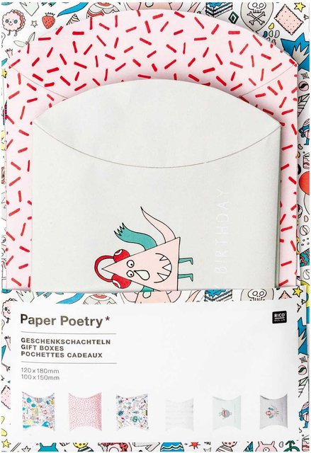 Rico Design Paper Poetry Geschenkschachteln Monster Party, 6 Stück, Multicolour - Bild 1