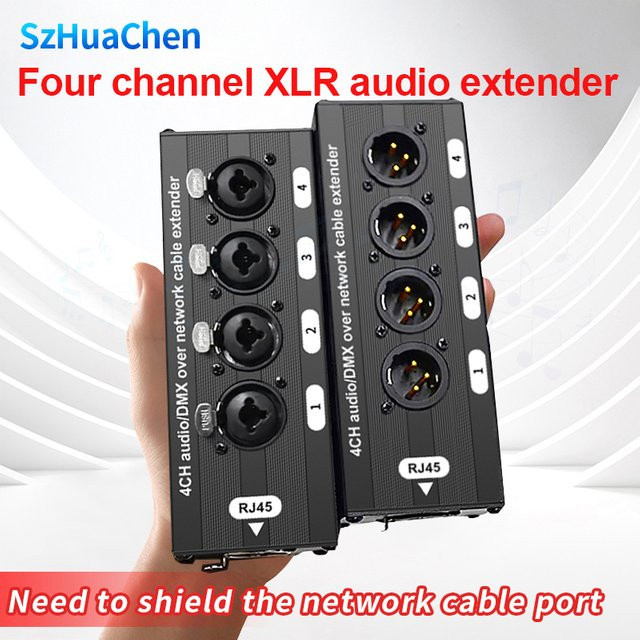 TITAK RJ45 auf 4-Kanal 3-Pin XLR Audio-Kabelverlängerung für DMX512 Netzwerk-Signale in Schwarz - Bild 1
