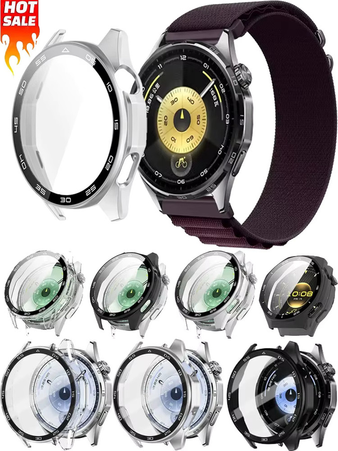 Schutzhülle für Huawei Watch GT6 und GT6 Pro mit gehärtetem Glasfilm und PC-Case, Transparent - Bild 5