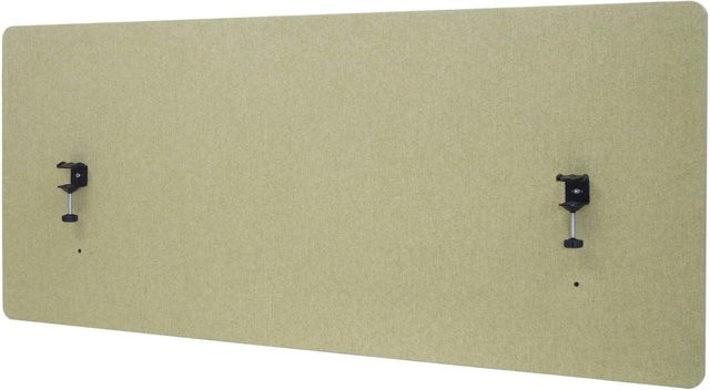 Proregal Akustik-Tischtrennwand als Büro-Sichtschutz und Pinnwand aus Stoff in Grün, H x B x T: 60 x 140 x 2 cm - Bild 1