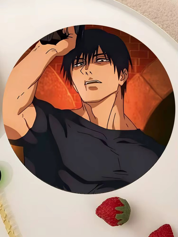 Holzuntersetzer TOJI F-FUSHIGURO mit Farbdruck, runde Tassenunterlage für Heim und Schreibtisch, Mehrfarbig - Bild 7