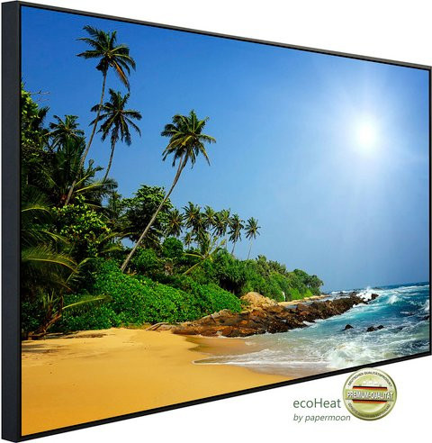 papermoon Infrarotheizung EcoHeat Sri Lanka tropischer Strand mit Matt-Effekt in Bunt, App-Steuerung und Überhitzungsschutz - Bild 1