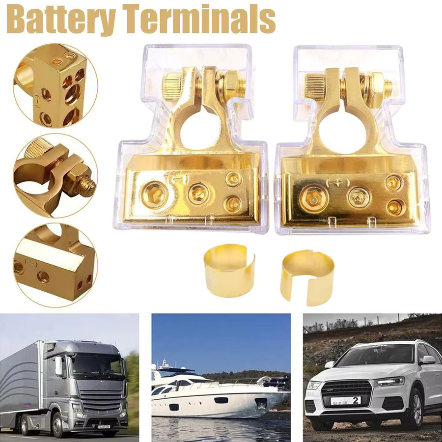 Batteriekopf für Auto-Audio-Modifikationen mit positiven und negativen Anschlüssen in Gold - Bild 2