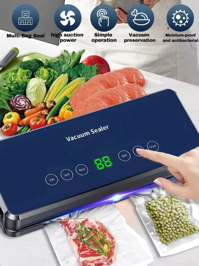 HOMEFISH Elektrische Tisch-Vakuumiermaschine mit integriertem Cutter für Rollbeutel zur Lebensmittelkonservierung von Fleisch und Gemüse, 30 cm - Bild 7