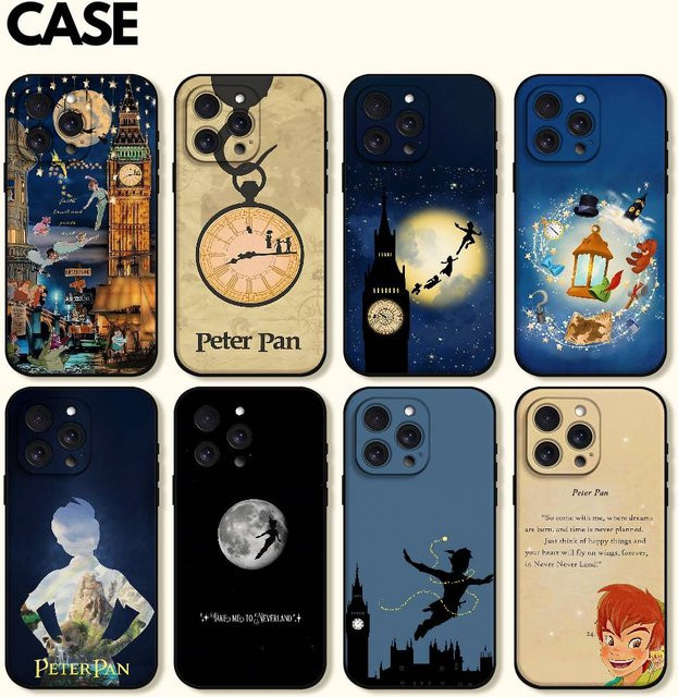 Mesuca Handyhülle mit Peter Pan Cartoon Design für iPhone 11 bis iPhone 17 Pro Max Plus Mini, weiche TPU Hülle, Multicolour - Bild 1