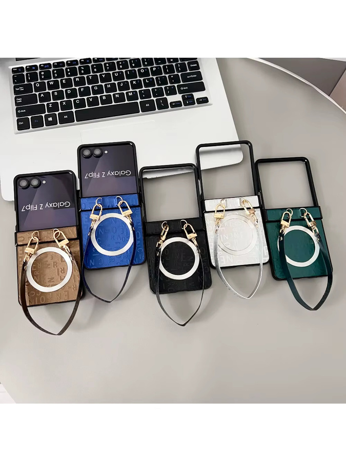 Samsung Handyhülle mit magnetischer Handschlaufe und stoßfester Scharnierabdeckung für Galaxy Flip 7 und FE 6 in Green - Bild 4