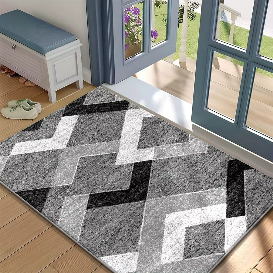 VIKAMA Moderner geometrischer Kristall-Wollteppich in Aesthetic Design für Wohnzimmer und Schlafzimmer - Bild 3