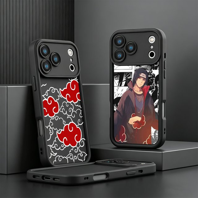 Pain N-NARUTO Itachi Uchiha Handyhülle mit Objektivschutz für Apple iPhone 11 12 13 14 15 16 17 Pro Max Plus Mini in Schwarz - Bild 1