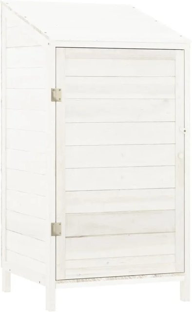 vidaXL Geräteschuppen aus Massivholz Tanne in Weiß, B/T/H: 55 x 52 x 112 cm - Bild 1