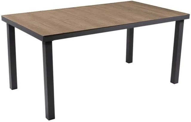 DELUKE Gartentisch KIRSTI aus Aluminium und Keramik in Dunkelgrau, B/T/H: 162 x 90 x 75 cm, wetterfester Terrassentisch für Garten und Balkon - Bild 1