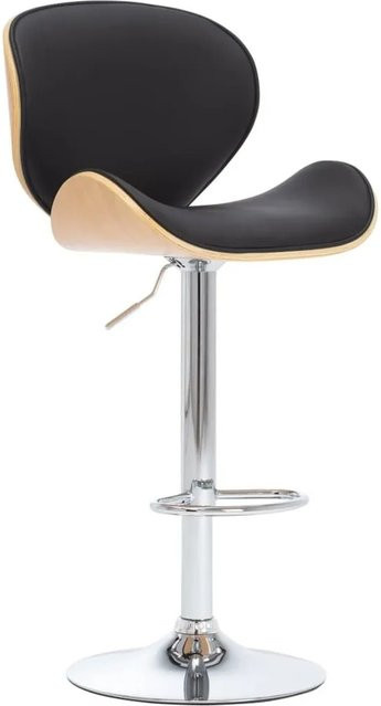 vidaXL Barhocker aus Kunstleder in Schwarz mit verchromtem Metallgestell, Höhe: 116 cm, Breite: 51 cm, Tiefe: 50 cm - Bild 1