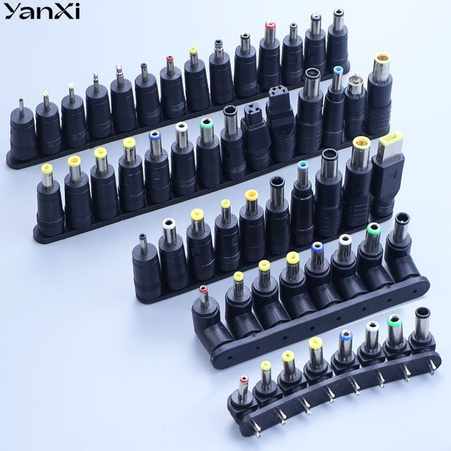 YanXi Universal DC AC Stromadapter-Stecker 5,5 mm x 2,1 mm mit 2-Pin für Lenovo Laptop Stromversorgung, Schwarz - Bild 1